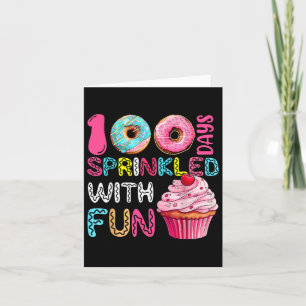 Tarjeta 100 días salpicados con tarta divertida 100 días d