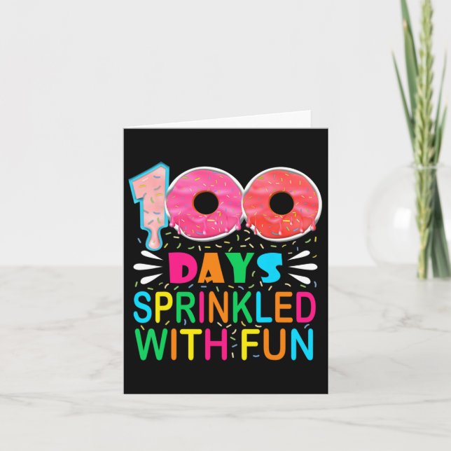 Tarjeta 100 Días Salpicados De Diversión Cupcake 100º Día  (Anverso)