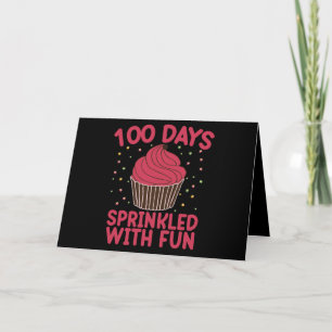Tarjeta 100 Días Salpicados De Diversión Cupcake Colegiala