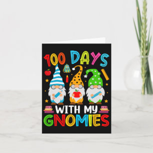 Tarjeta 100 Días Sma Día De Enseñanza Gnome Estudiantes