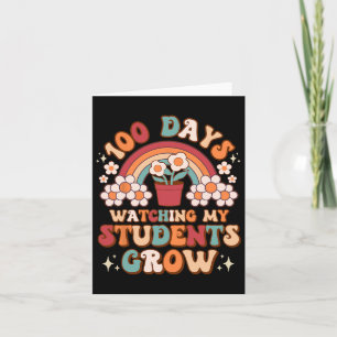 Tarjeta 100 días viendo crecer el arcoiris de los estudian
