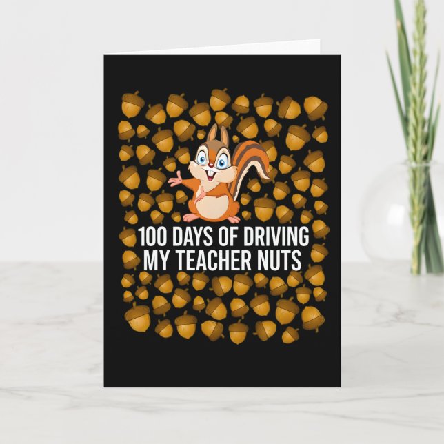 Tarjeta 100 Días Volviendo Loca a Mi Profesora Ardilla Div (Anverso)