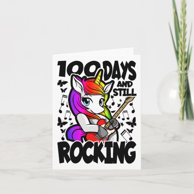 Tarjeta 100 Días Y Aún Rockeando - 100 Días De Escuela De  (Anverso)