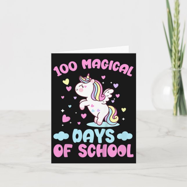 Tarjeta 100 Mágicos Días De Chicas Escolares 100 Días De S (Anverso)