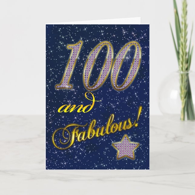 Tarjeta 100o cumpleaños para alguien fabuloso (Anverso)