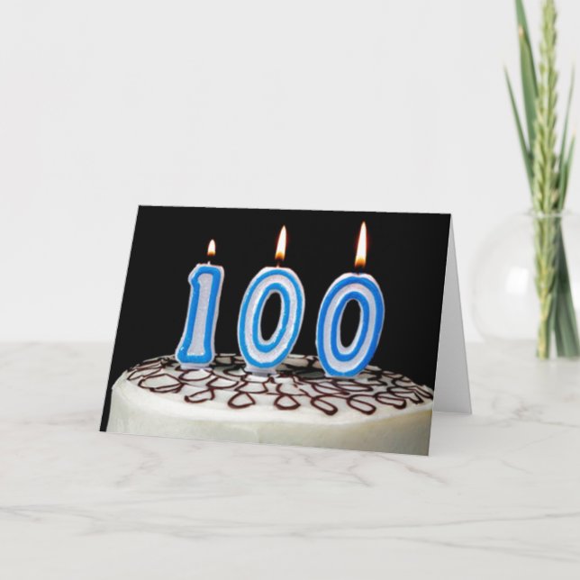 Tarjeta 100o Torta de cumpleaños (Anverso)
