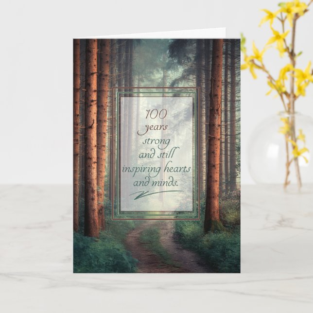 Tarjeta 100th Birthday and Still Inspiring Hearts and Mind (flor amarilla)