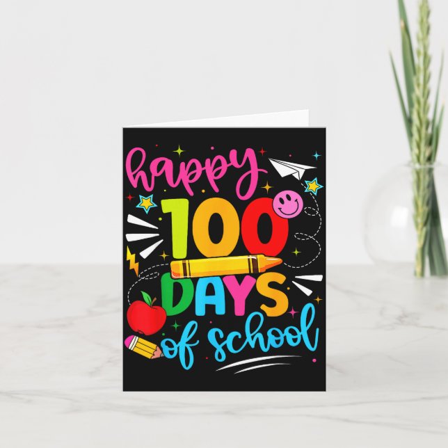 Tarjeta 100th Day Of School Happy 100 Days Teachers Boy Gi (Anverso)