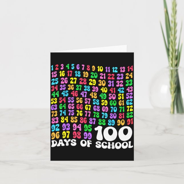 Tarjeta 100th Day Of School Teacher Kids 100 Days Math Num (Anverso)