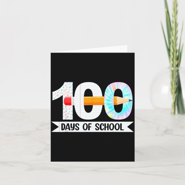 Tarjeta 100th Day Of School Teachers Students 100 Days Of  (Anverso)