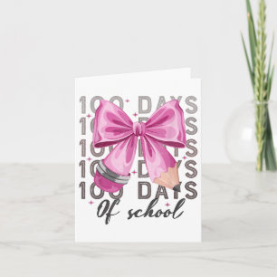 Tarjeta 101 días de Chicas escolares Coquette Bow 100 días