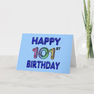 Tarjeta 101o cumpleaños feliz