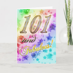 Tarjeta 101o cumpleaños para alguien fabuloso