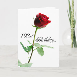 Tarjeta 102o Rosa rojo del cumpleaños