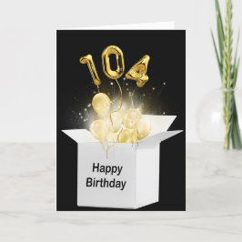 Tarjeta 104.º Balón De Cumpleaños En Caja Blanca