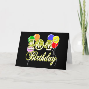 Tarjeta 104o Cumpleaños con los globos