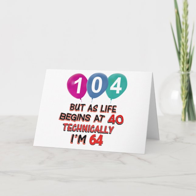 Tarjeta 104os diseños del cumpleaños del año (Anverso)