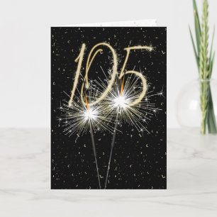Tarjeta 105º cumpleaños Sparkler en negro