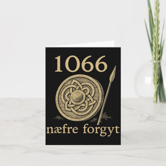 Tarjeta 1066 Naefre Forgyt Never Forget Viking England His (Anverso)