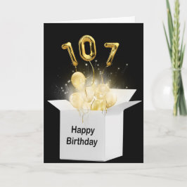 Tarjeta 107.º Balón De Cumpleaños En Caja Blanca