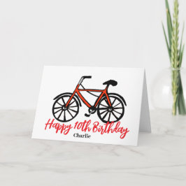 Tarjeta 10.ª bicicleta roja