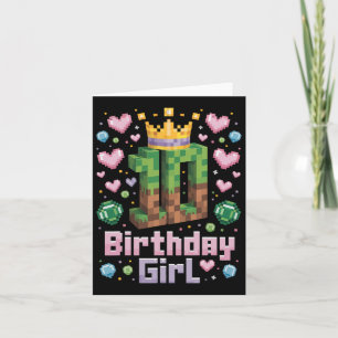 Tarjeta 10.ª Chica de cumpleaños Camisa de juego Pixel Fie