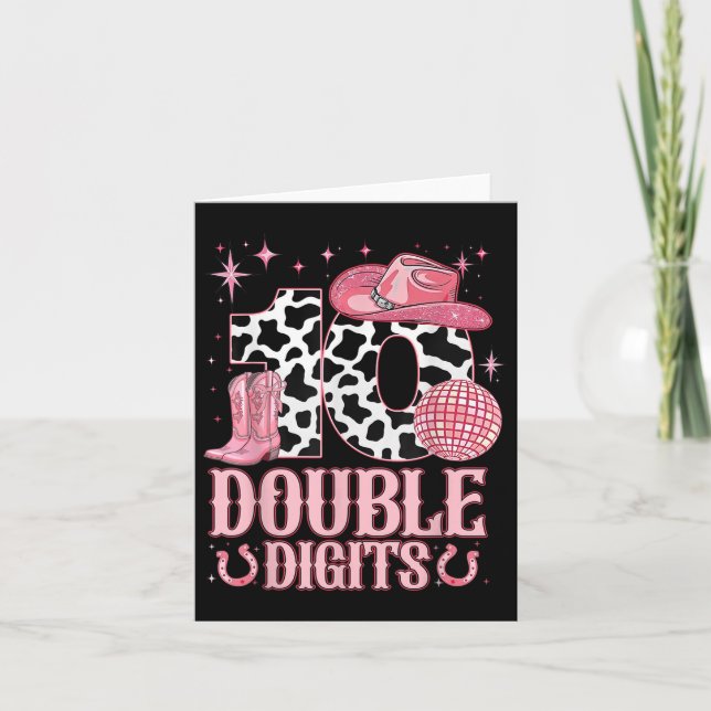 Tarjeta 10.ª Chica de cumpleaños Coquette Occidental Bow C (Anverso)