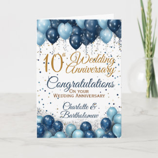 Tarjeta 10.º Aniversario Boda Felicitaciones