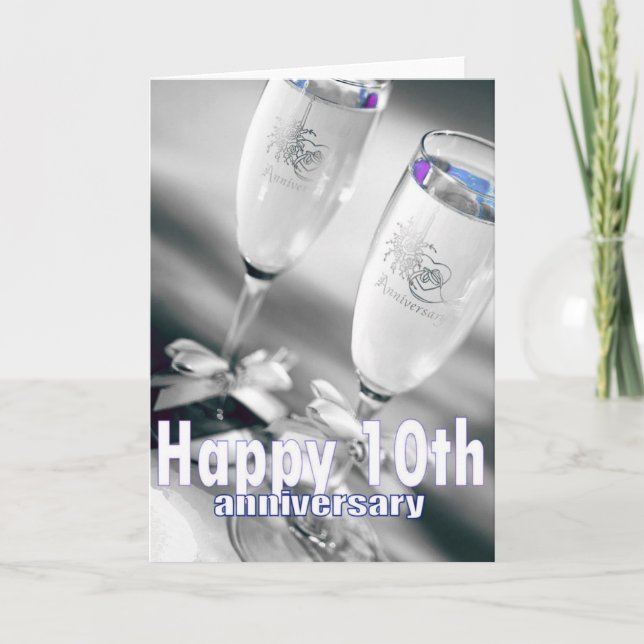 Tarjeta 10.º aniversario de la celebración del champagne (Anverso)