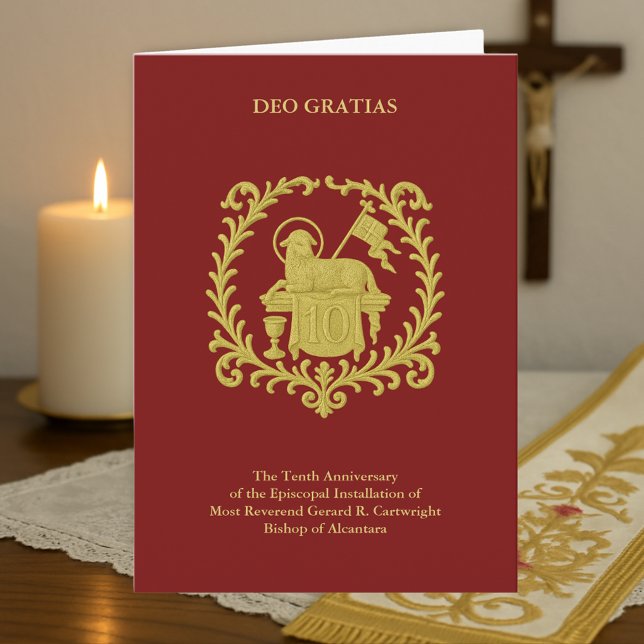 Tarjeta 10.º Aniversario Episcopal Agnus Dei Gold Bishop (Subido por el creador)