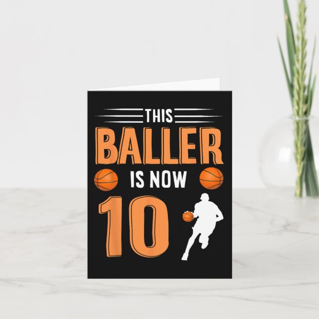 Tarjeta 10.º Baller De Baloncesto De Cumpleaños Ahora Tien (Anverso)