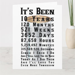 Tarjeta 10.º Boda Aniversario