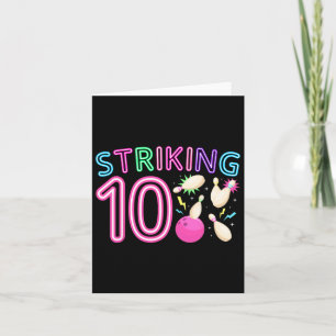 Tarjeta 10.º Chica de boliche de cumpleaños 10 años