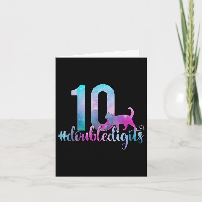Tarjeta 10.º Chica de cumpleaños Chicas de dos dígitos die (Anverso)