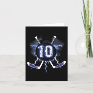 Tarjeta 10.º cumpleaños - Hockey sobre hielo de 10 años