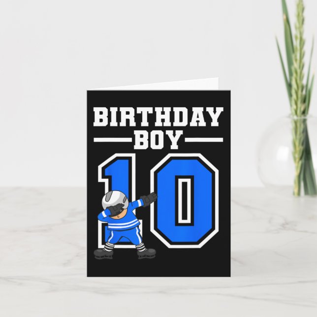 Tarjeta 10.º cumpleaños - Hockey sobre hielo de 10 años (Anverso)