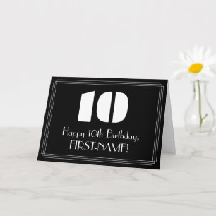 Tarjeta 10.º Cumpleaños: Look inspirado en Art Déco "10" y