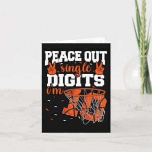 Tarjeta 10.º cumpleaños niños básquetbol, paz sin remate