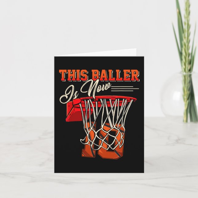 Tarjeta 10.º Cumpleaños Para Muchacho Baloncesto Niño De 1 (Anverso)