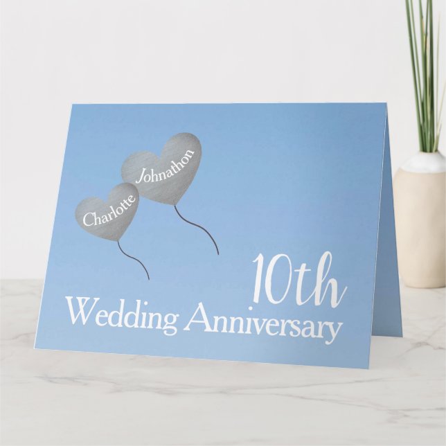 Tarjeta 10.º globo de boda (Anverso)