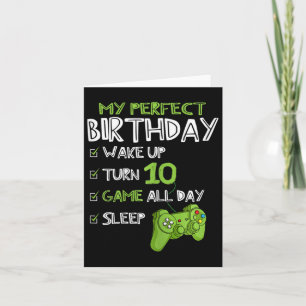 Tarjeta 10.º juego de cumpleaños 10 años Gi perfecto jugad
