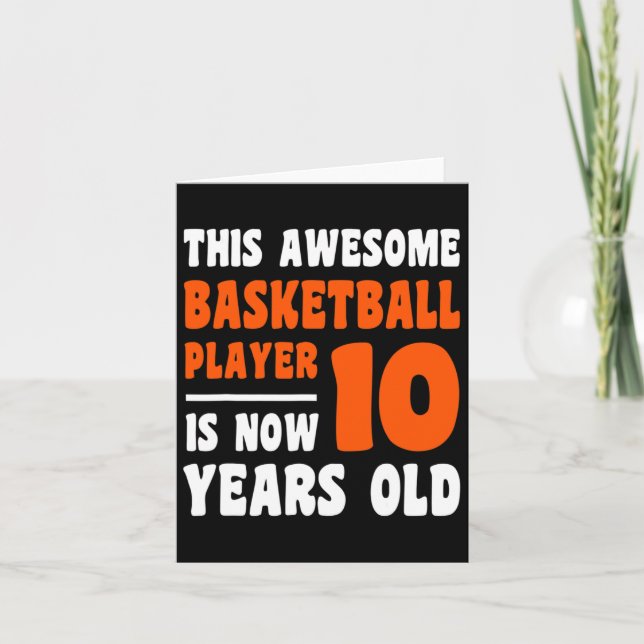 Tarjeta 10 años feliz décimo cumpleaños Bysketbyll décimo  (Anverso)