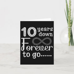 Tarjeta 10 años para siempre para llegar a la décima Boda 