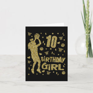 Tarjeta 10 Chicas de cumpleaños jugador de baloncesto de d