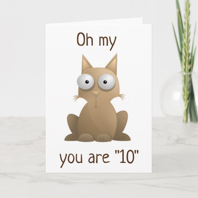 TARJETA **10° CUMPLEAÑOS DESEOS** DE SILLY KITTY (Anverso)