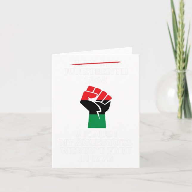 Tarjeta 10 de junio Ancestores Black African American Flag (Anverso)