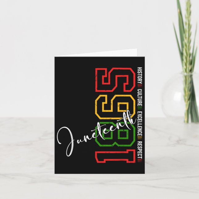 Tarjeta 10 de junio Camisetas mujeres hombres Junet afroam (Anverso)