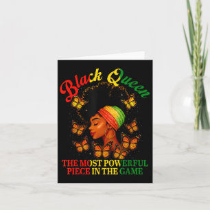Tarjeta 10 De Junio La Reina Negra Ajedrez Poderosa Pieza 
