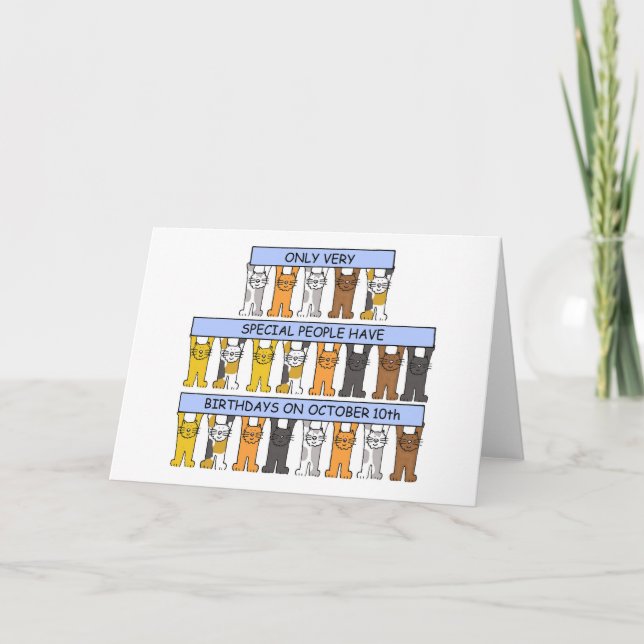 Tarjeta 10 de octubre 1000 Gatos Personalizados de la Cuta (Anverso)