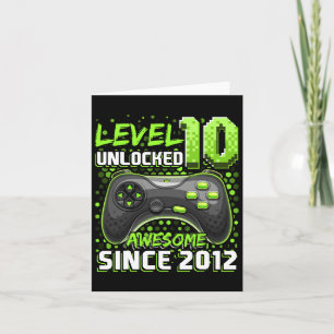 Tarjeta 10 Desbloqueado Increíble Cumpleaños 10 del Juego 